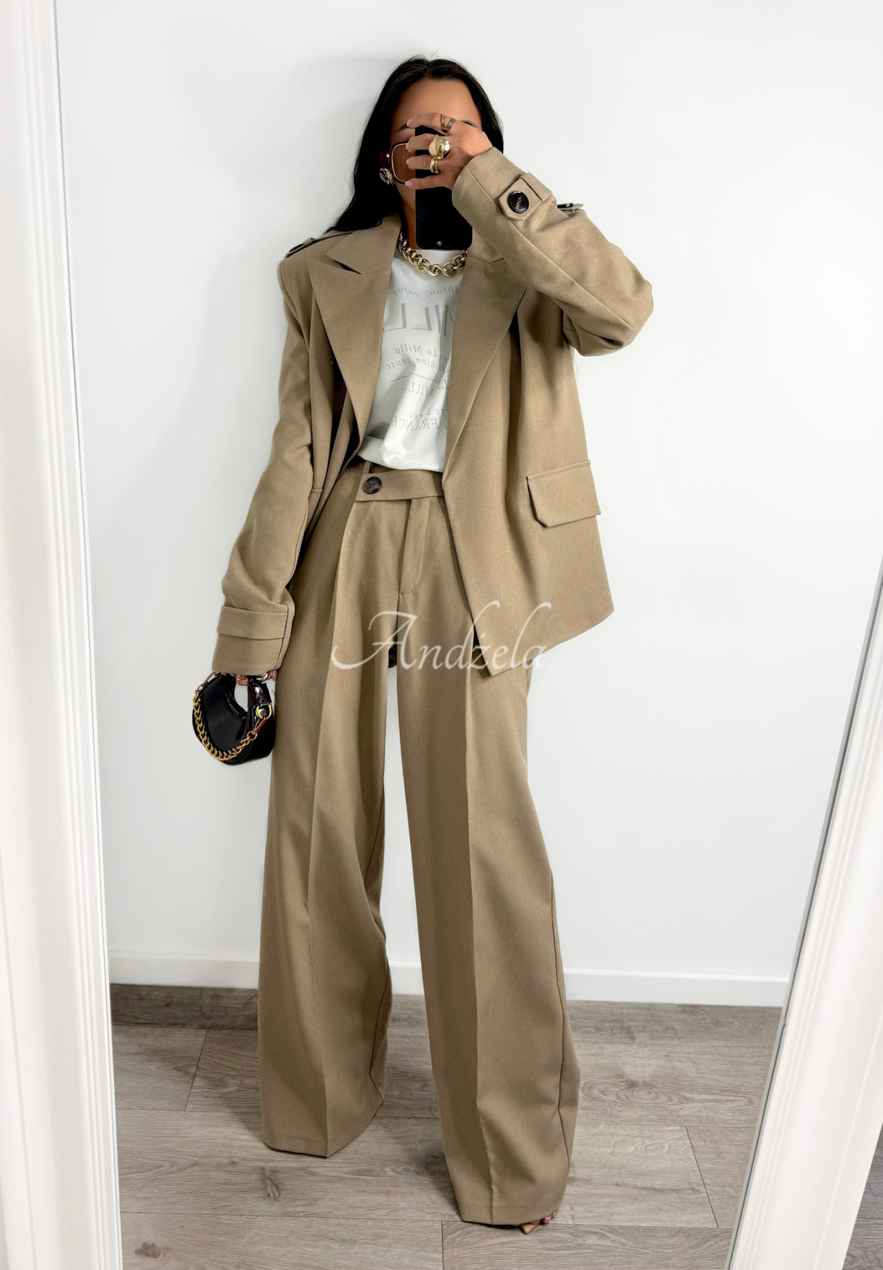 Material Hose wide leg La Milla Do Something  Dunkel Beige