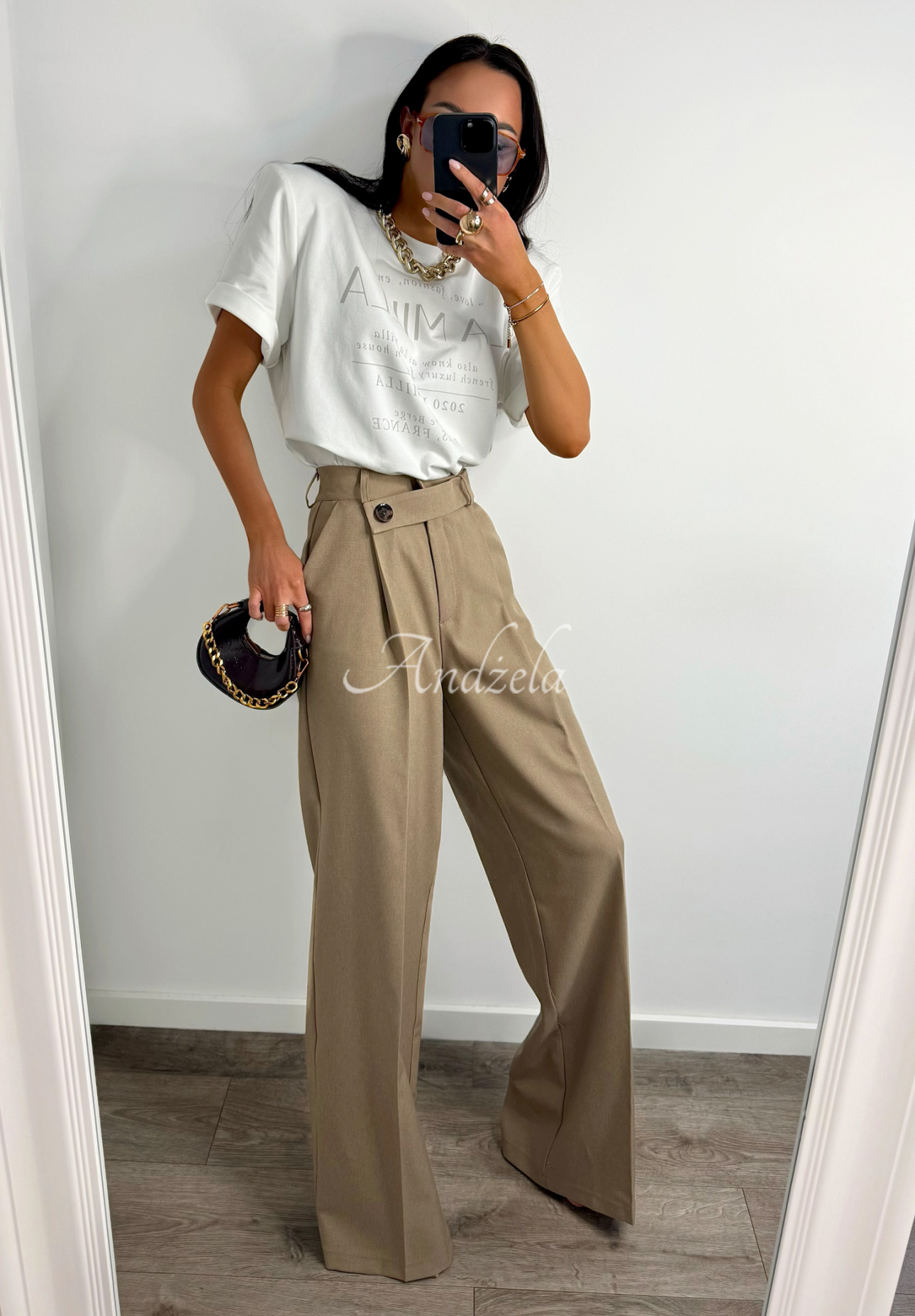 Material Hose wide leg La Milla Do Something  Dunkel Beige