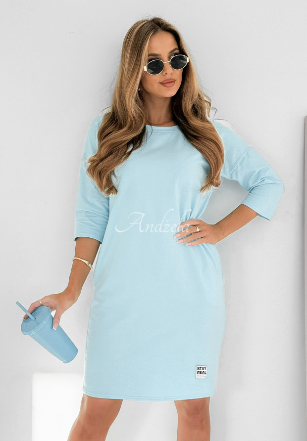 Tunikakleid mit Taschen Stay Real Himmelblau
