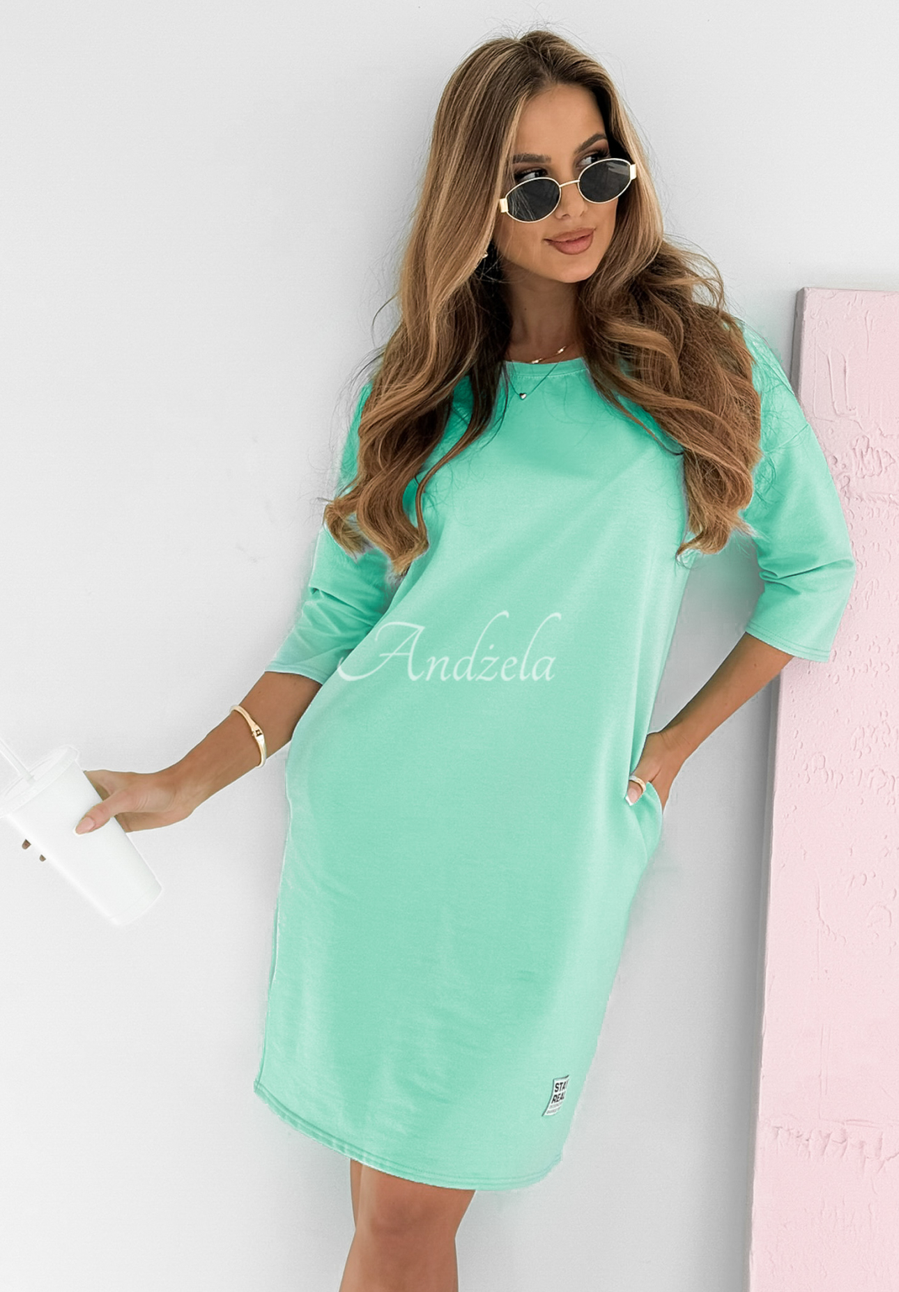 Tunic dress with pockets Stay Real mint