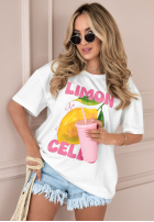 T-Shirt z nadrukiem Limoncello Ecru