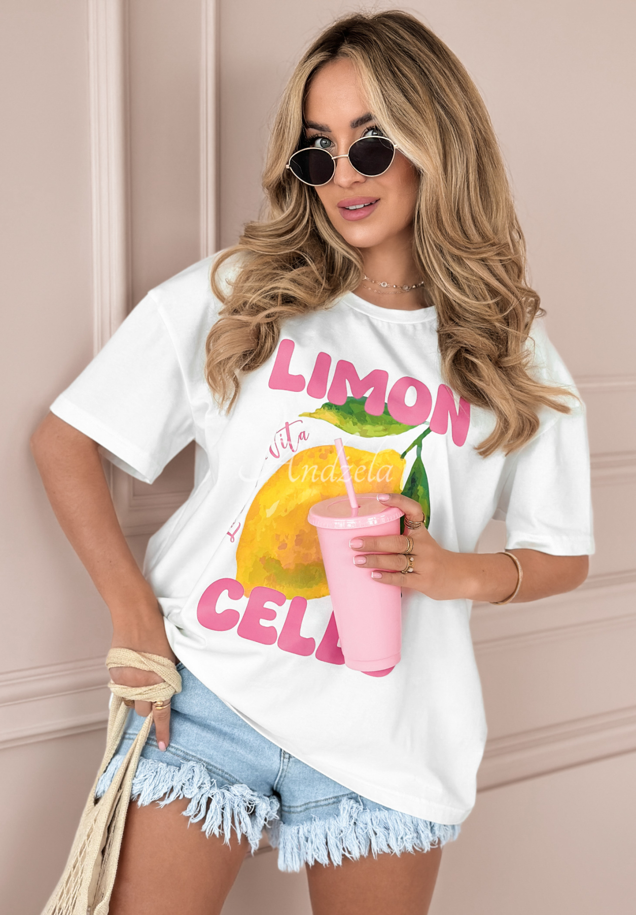 T-Shirt mit Aufdruck Limoncello Ecru