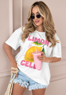 T-Shirt mit Aufdruck Limoncello Ecru