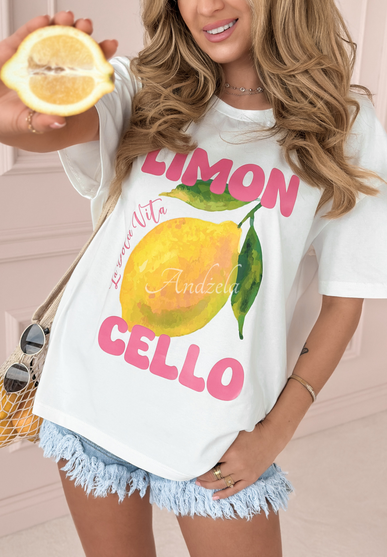 T-Shirt mit Aufdruck Limoncello Ecru