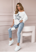 Bluse z nadrukiem Jeans Star Weiß