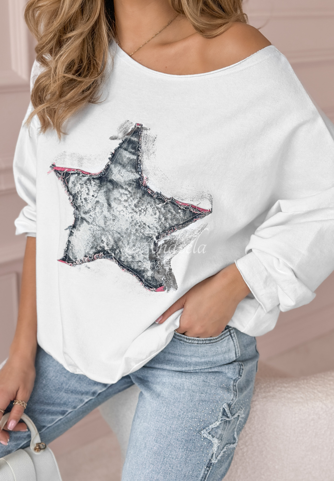 Sweatshirt mit Print Jeans Star Weiß