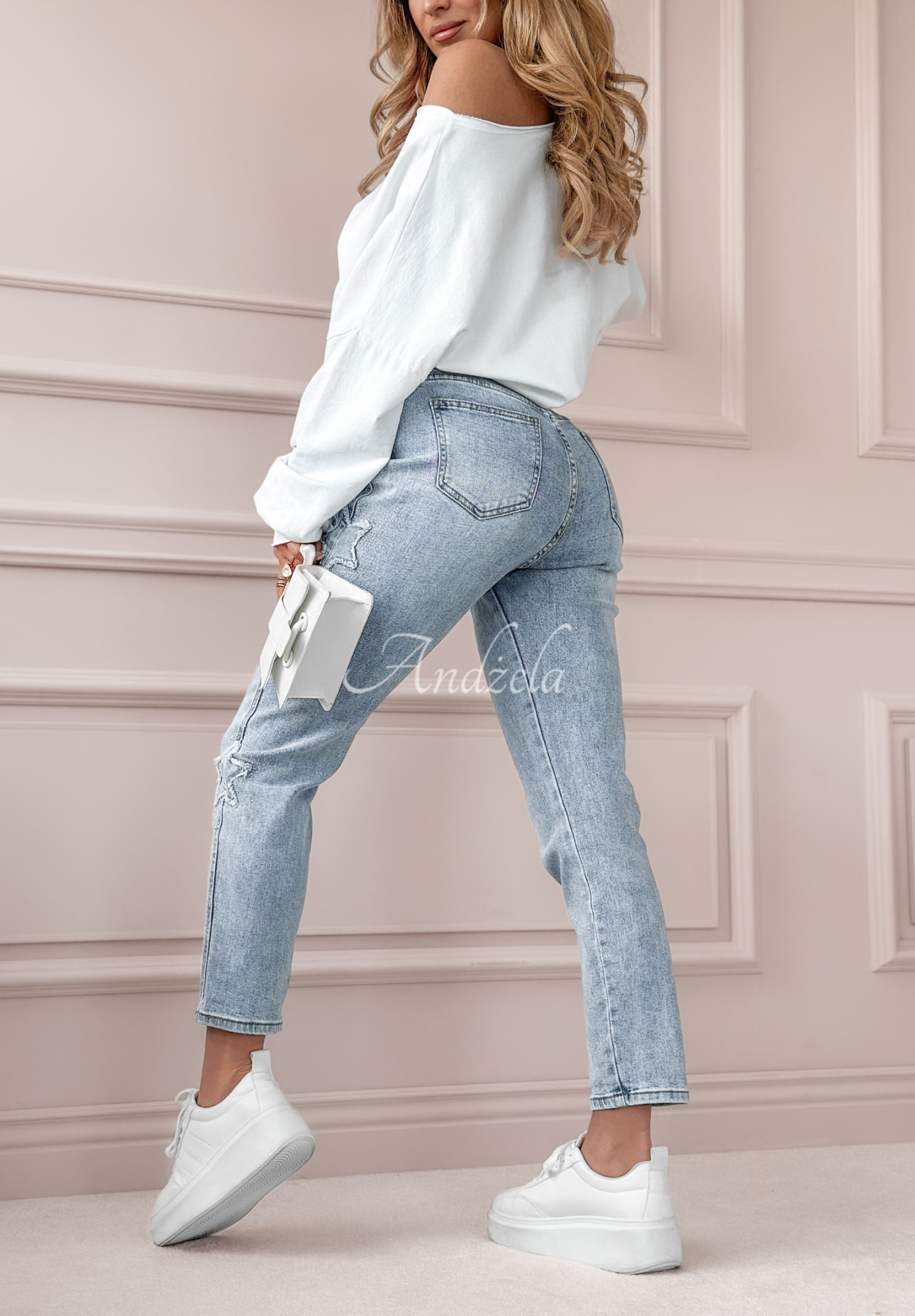 Denim-Hose mit Sternen Catch The Stars Hellblau