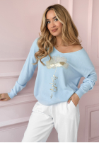 Pullover z nadrukiem Truly Special Himmelblau