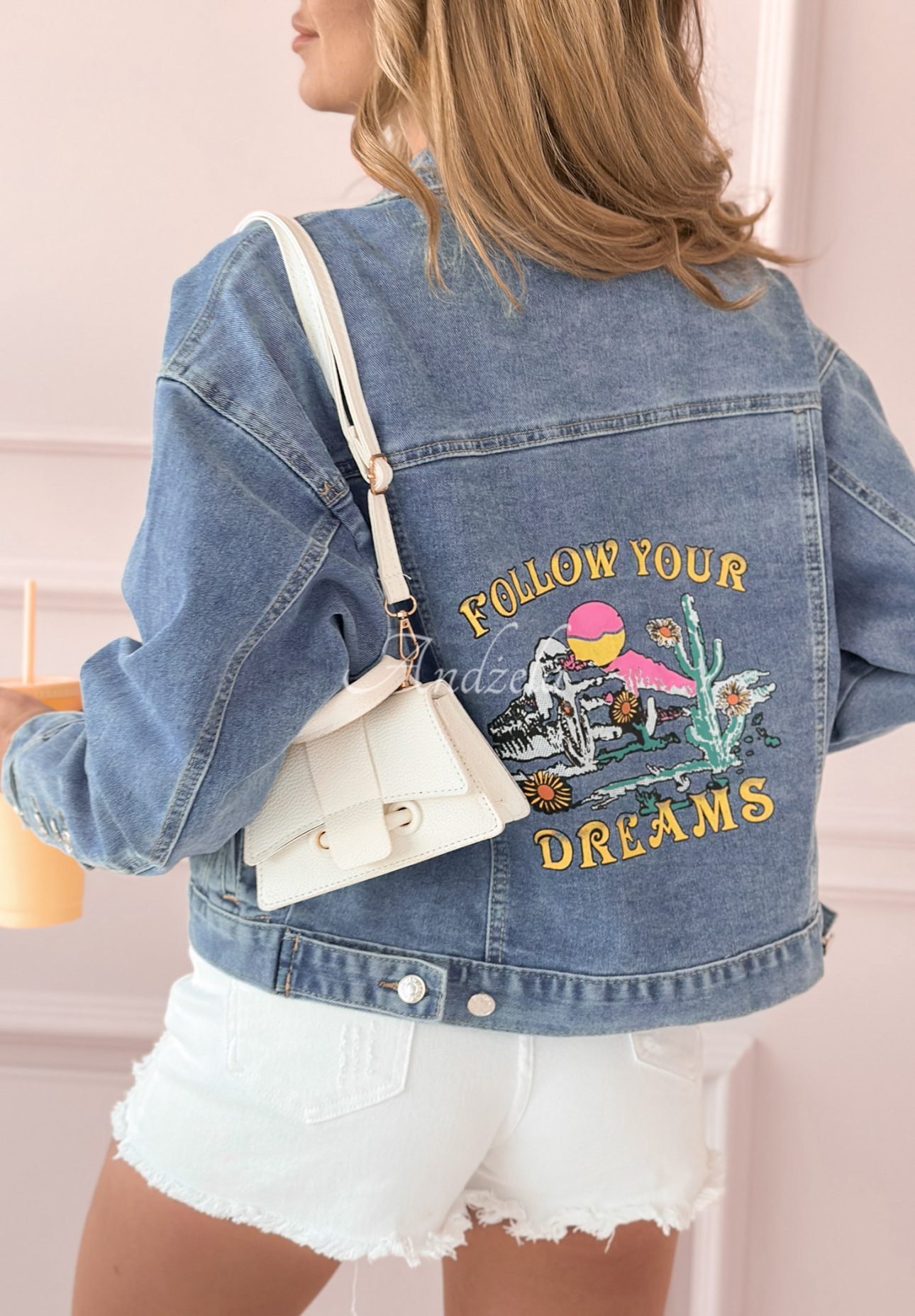 Denim-Jacke Follow Your Dreams Blau