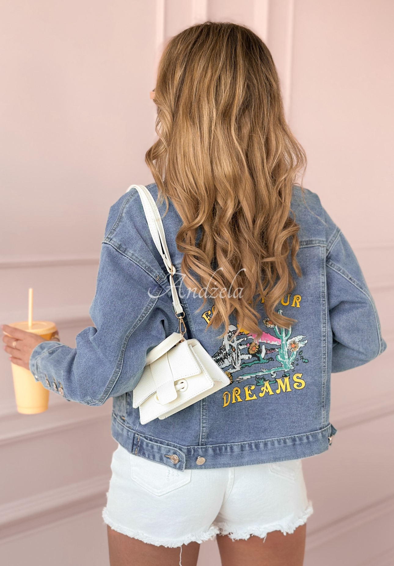 Denim-Jacke Follow Your Dreams Blau