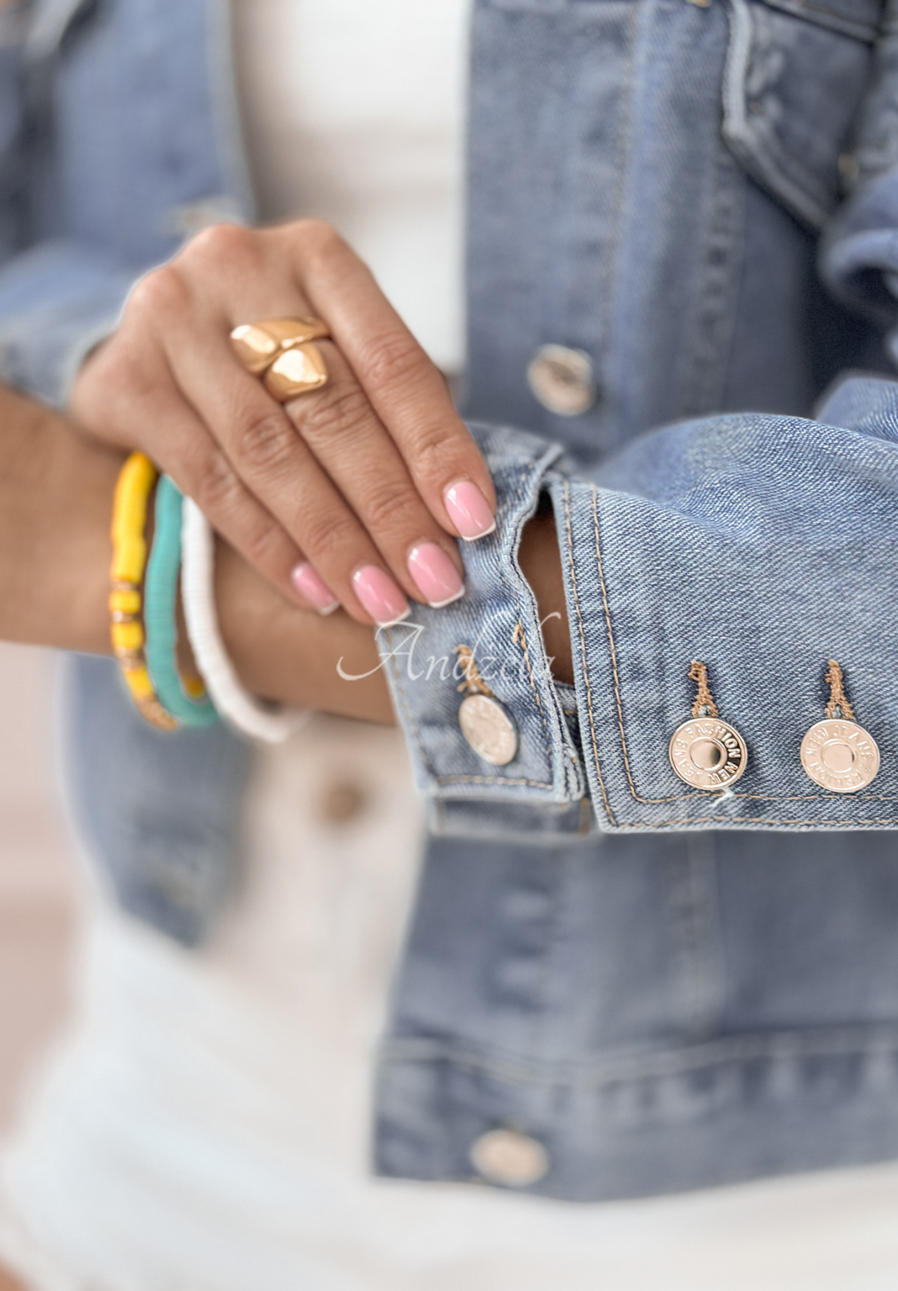 Denim-Jacke Follow Your Dreams Blau