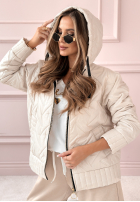 Pikowana Jacke z kapturem See You There Beige