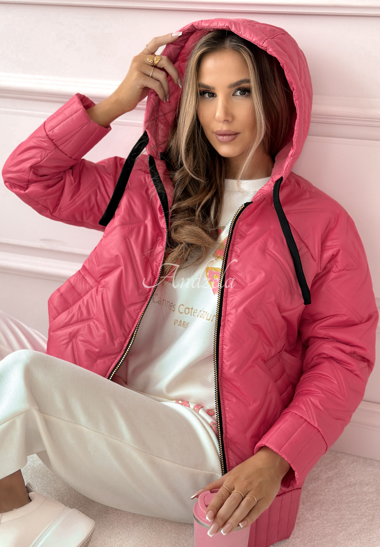 Steppjacke mit Kapuze See You There Rosa