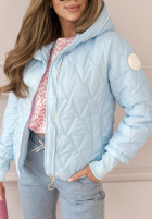 Krótka pikowana kurtka z kapturem Days Are Brighter błękitna