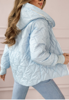 Krótka pikowana kurtka z kapturem Days Are Brighter błękitna