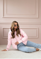 Krótka pikowana kurtka z kapturem Days Are Brighter różowa