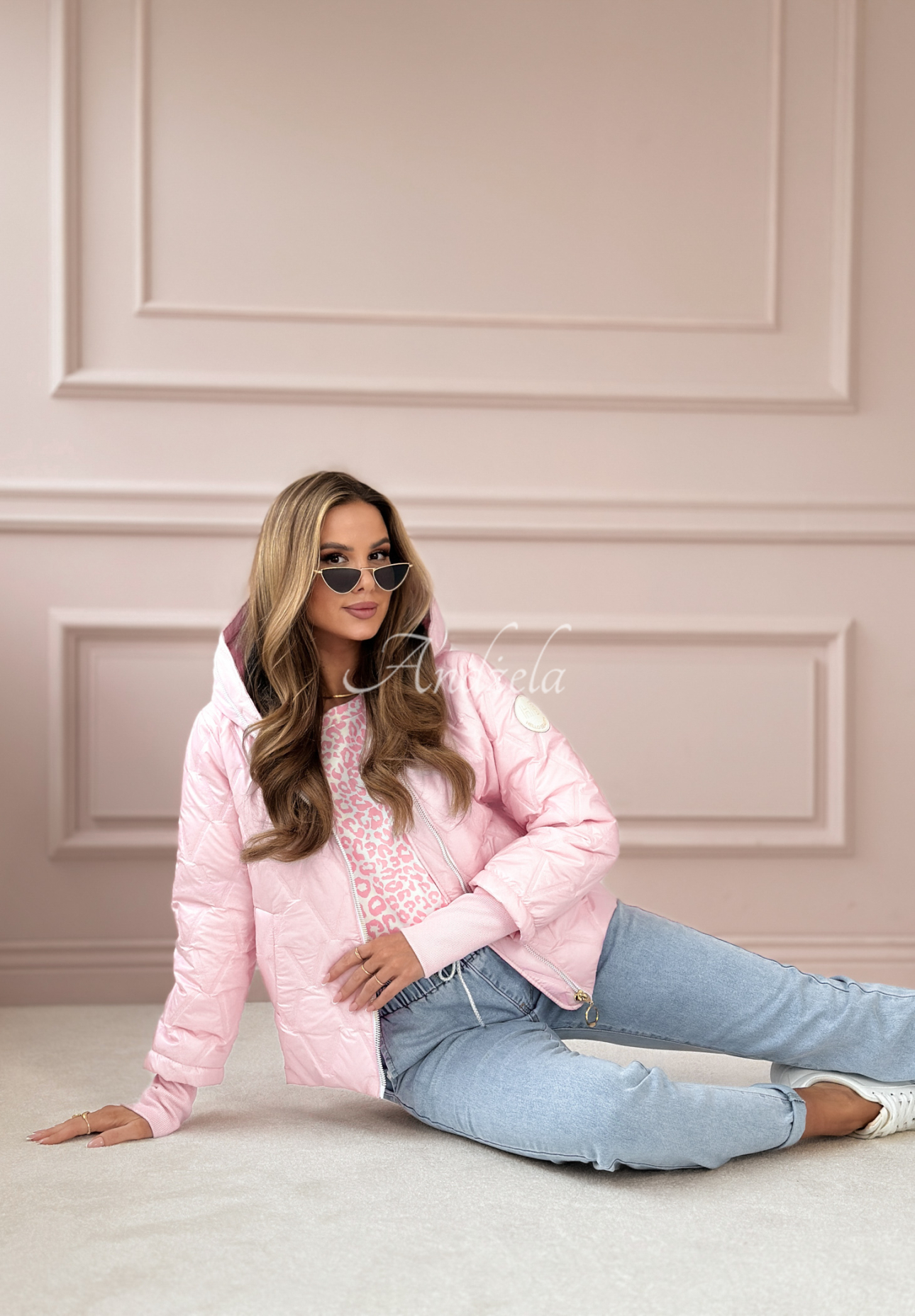 Kurze Steppjacke mit Kapuze Days Are Brighter Rosa