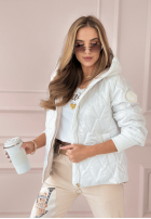 Krótka pikowana kurtka z kapturem Days Are Brighter ecru