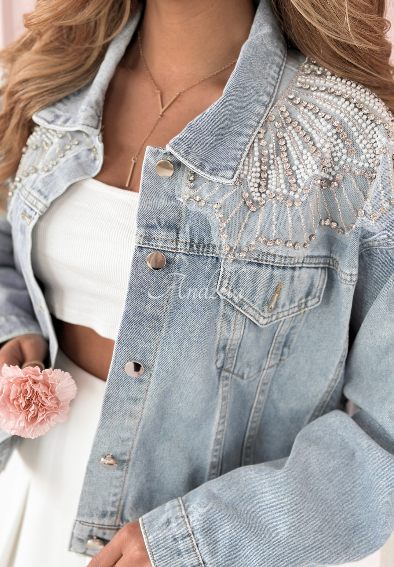 Jeansjacke mit Applikationen Stole My Heart Hellblau