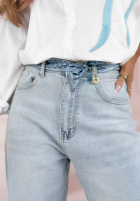 Hose Jeans mom fit She Was Powerful Hellblau