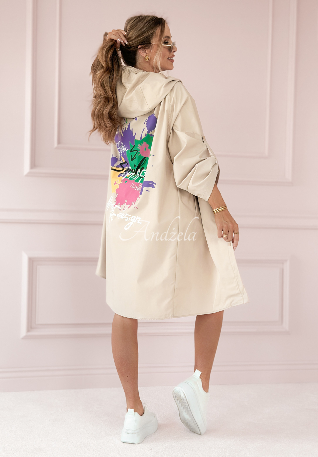 Parka-Jacke mit Prints Modern Age Design Beige