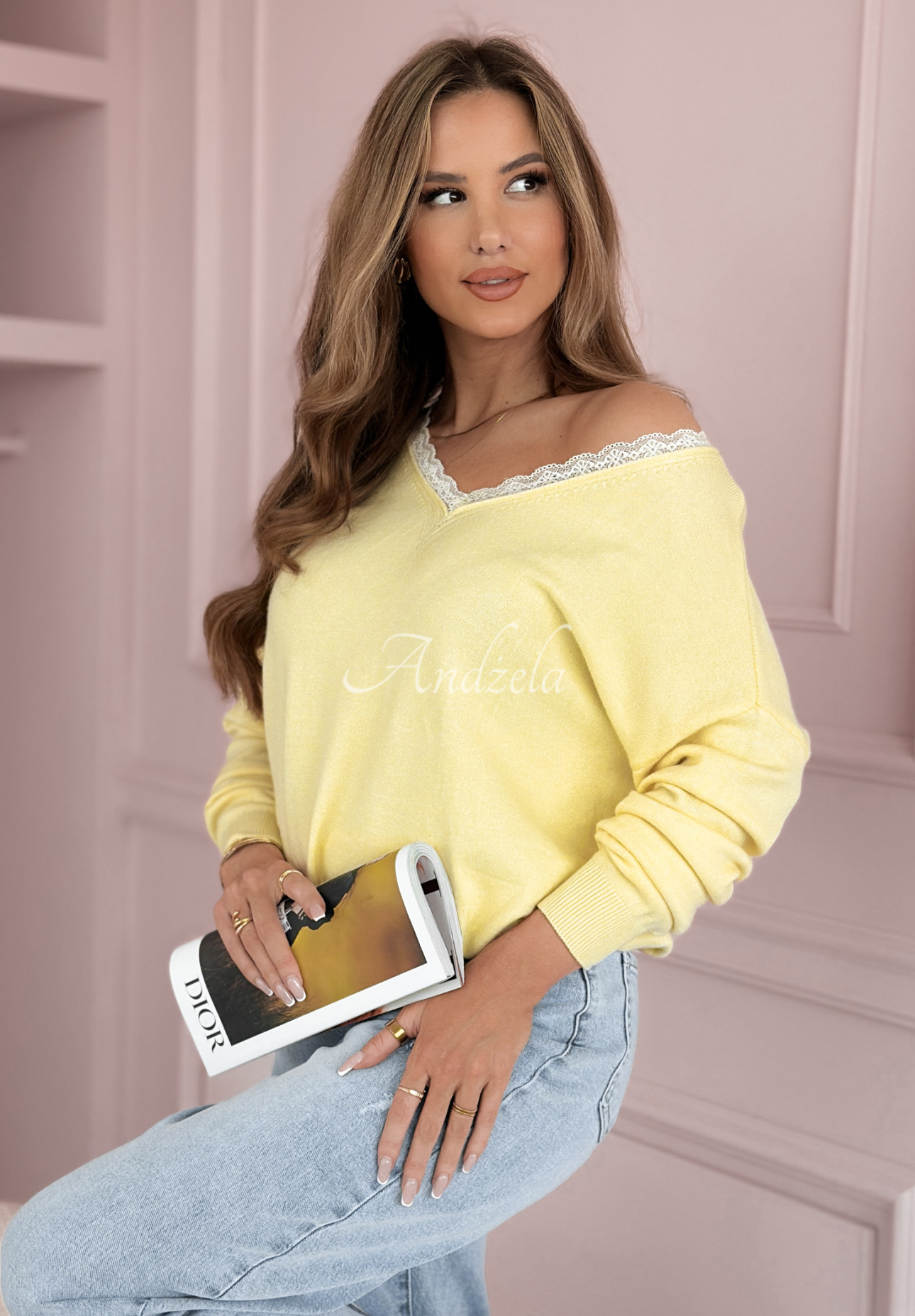 Leichter Pullover Dreams Into Reality Gelb