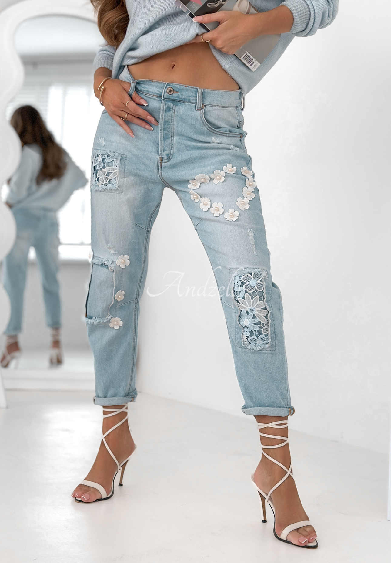 Jeans mit Flicken That One Place Blau