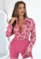 Koszula w kokardki Cherries & Bows pudrowy róż