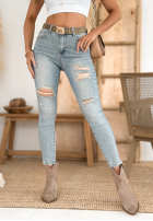 Skinny-Jeans mit Rissen Goldie Hellblau