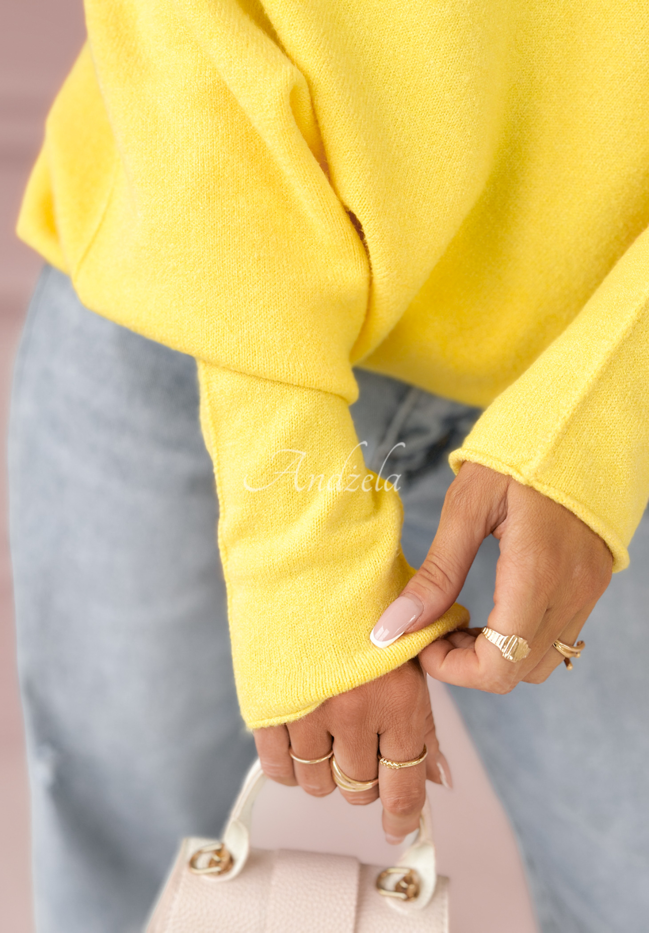 Sweter oversize Found Each Other żółty