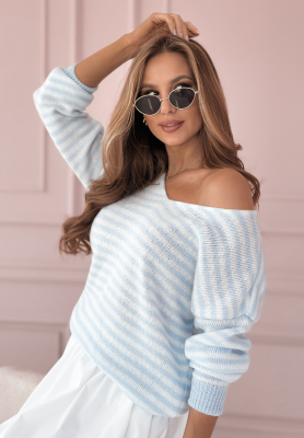 Gestreifter Pullover Always Beside You Himmelblau