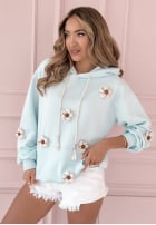 Sweatshirt z kwiatkami Flowers All Over Me Himmelblau