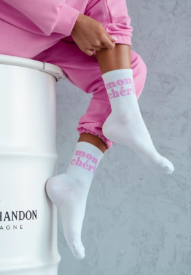 Mon Cheri white and pink socks