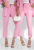 Eleganckie spodnie cygaretki Runway Ready jasnoróżowe