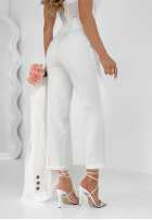 Eleganckie Hose Chinohose Runway Ready Ecru