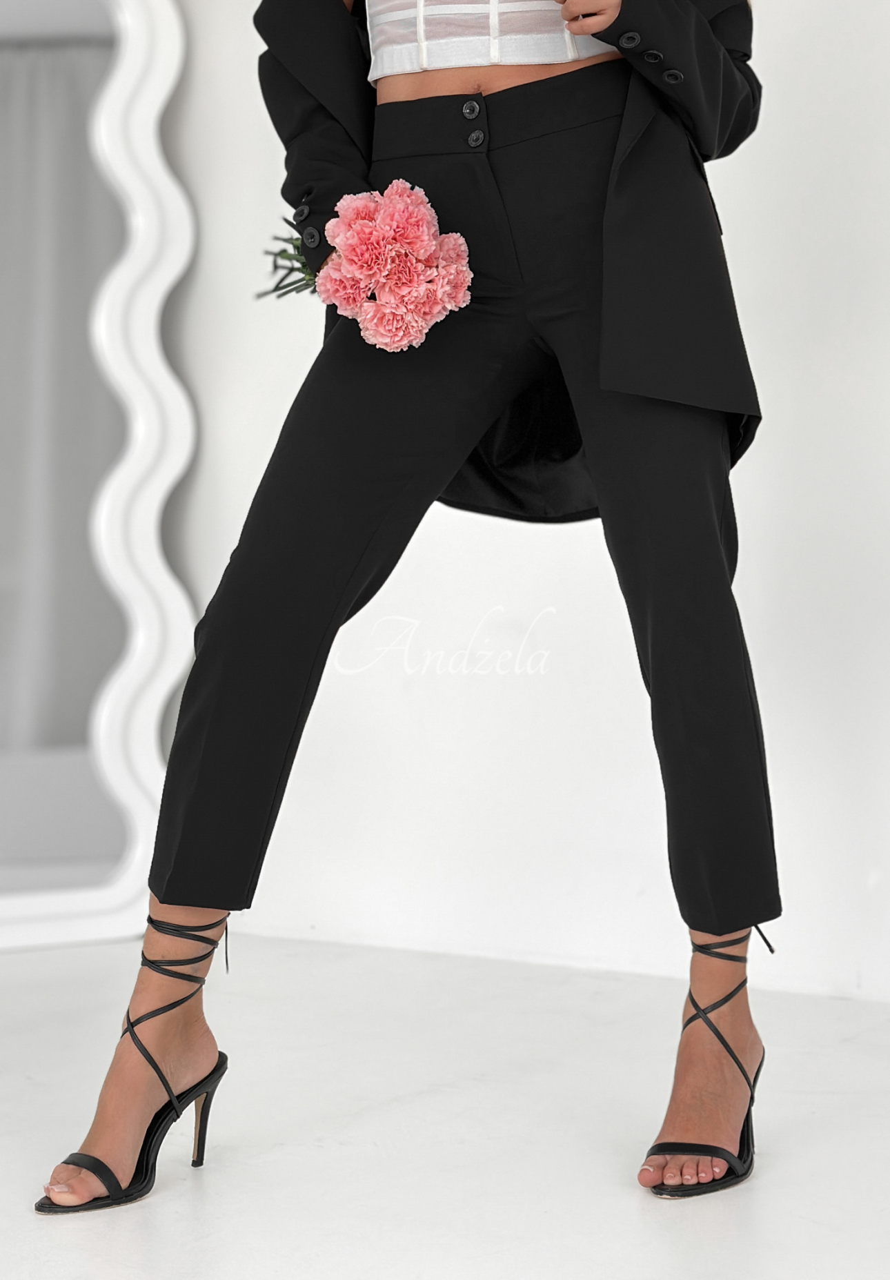 Elegante Zigarettenhose Runway Ready Schwarz