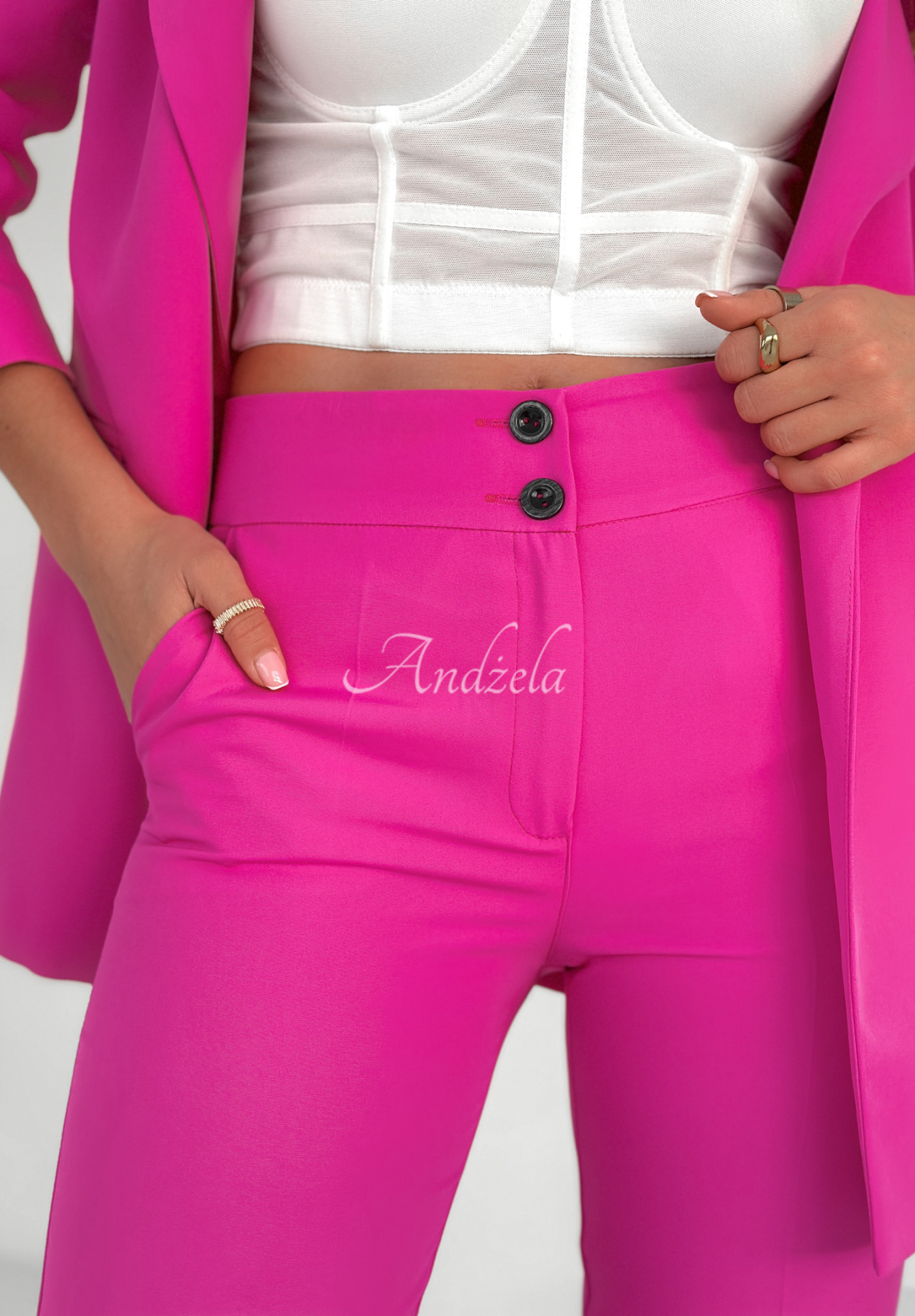 Elegant Runway Ready fuchsia cigarette pants