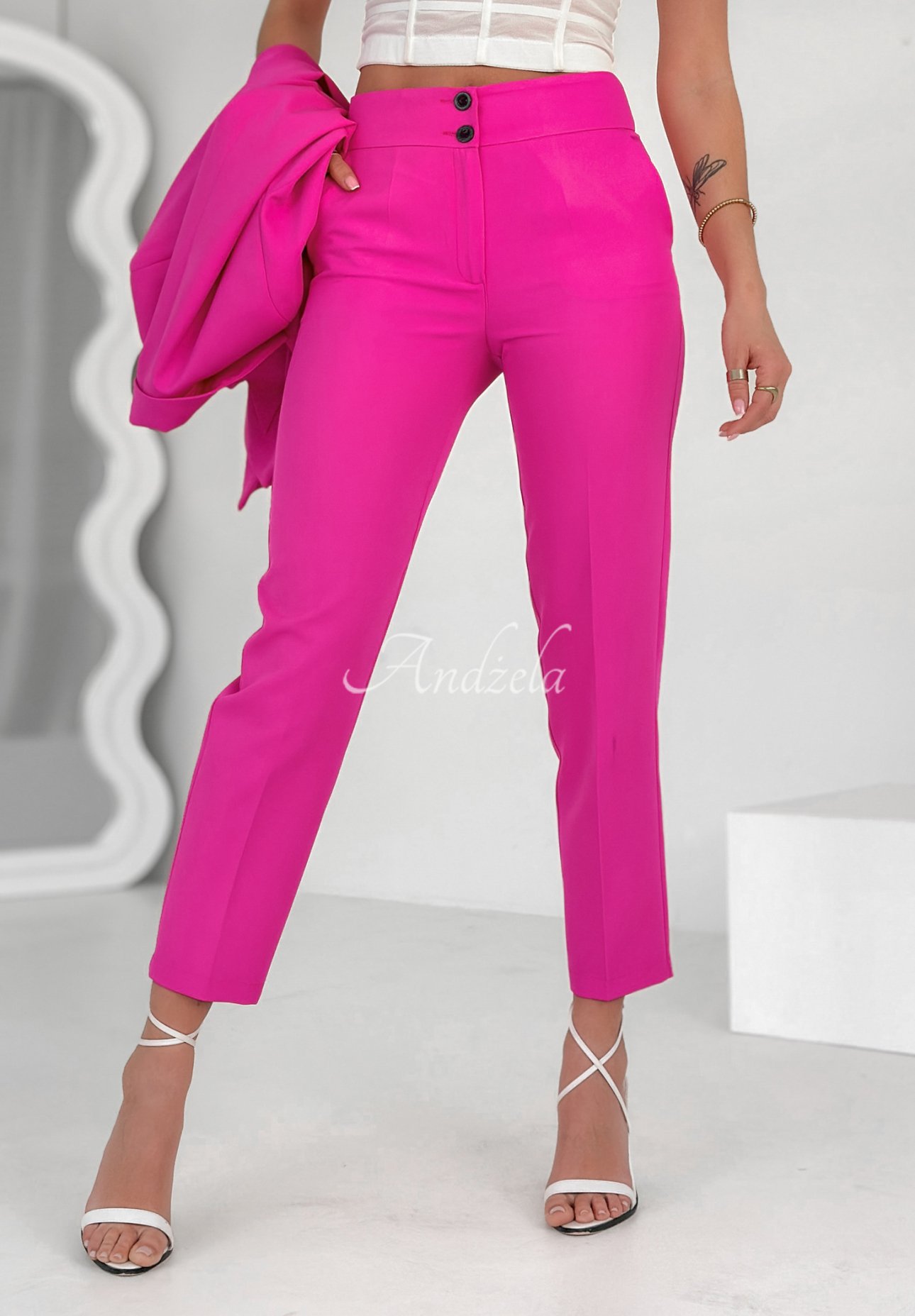 Elegante Zigarettenhose Runway Ready Fuchsia