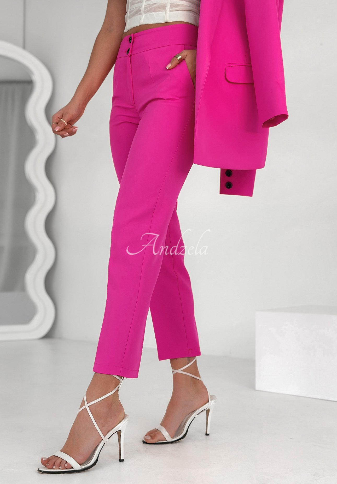 Elegante Zigarettenhose Runway Ready Fuchsia