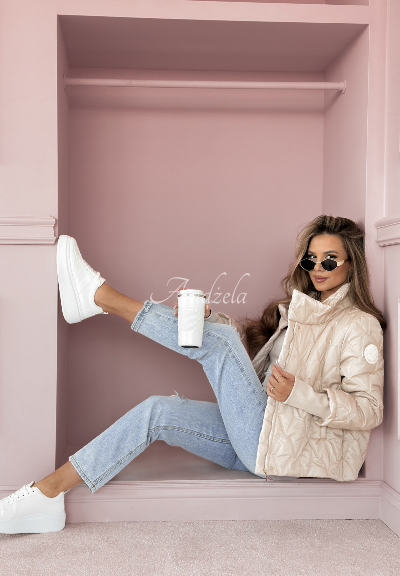 Touch Of Spring short quilted jacket beige