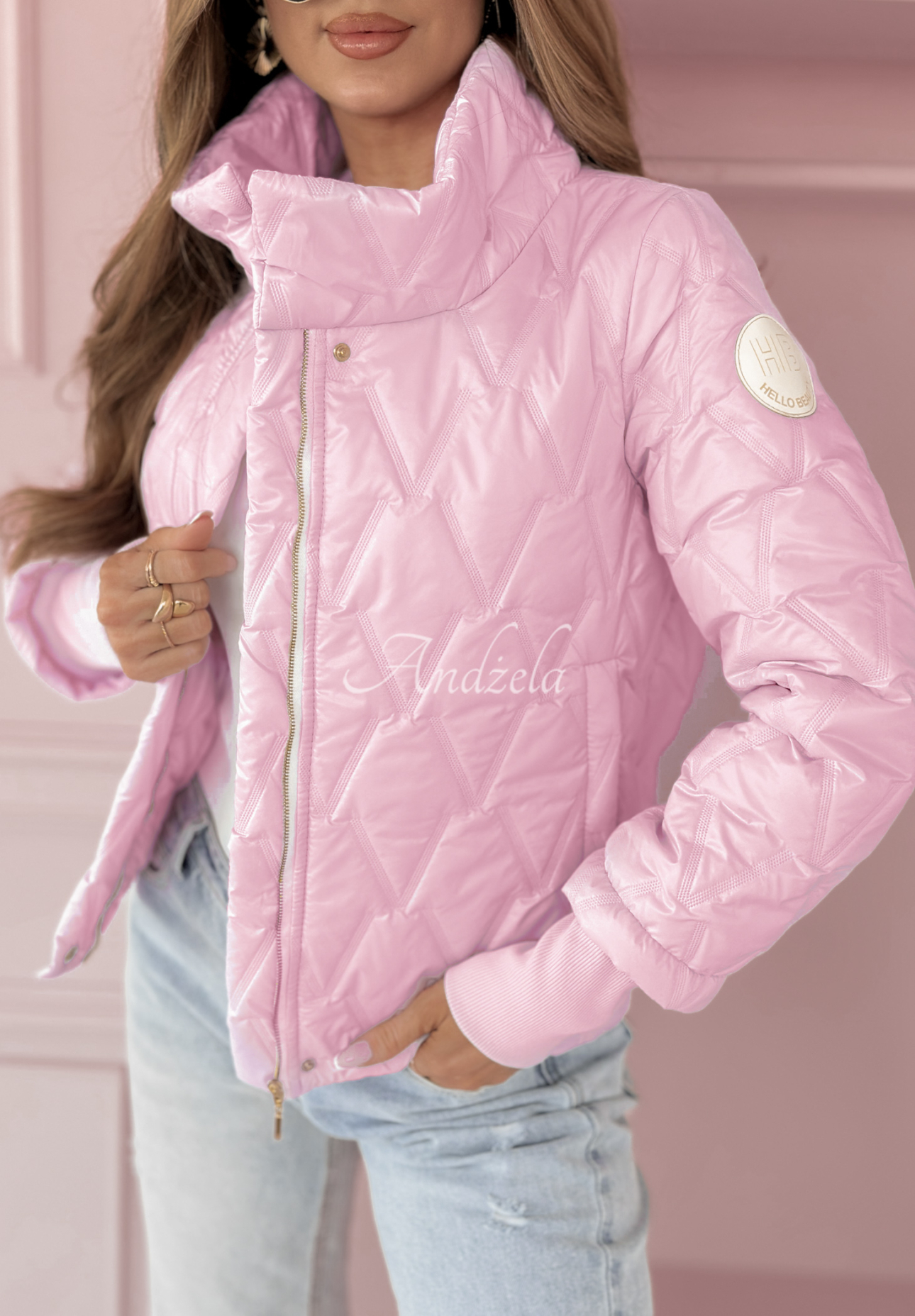 Touch Of Spring short quilted jacket pink
