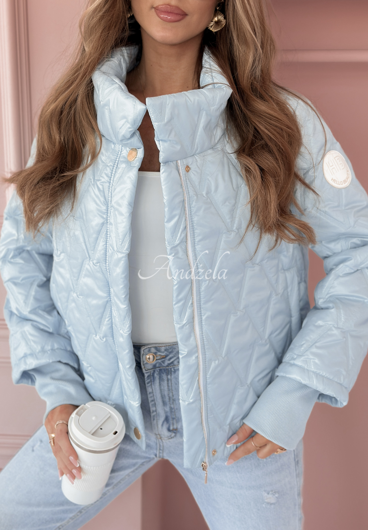 Touch Of Spring short quilted jacket blue