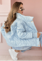 Krótka pikowana kurtka Touch Of Spring błękitna