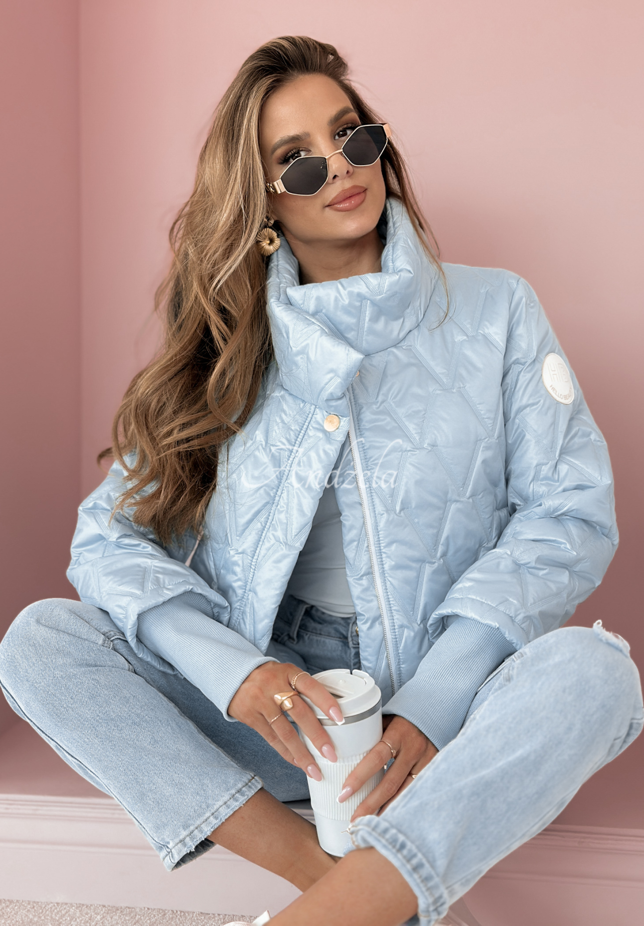 Kurze Steppjacke Touch Of Spring Himmelblau