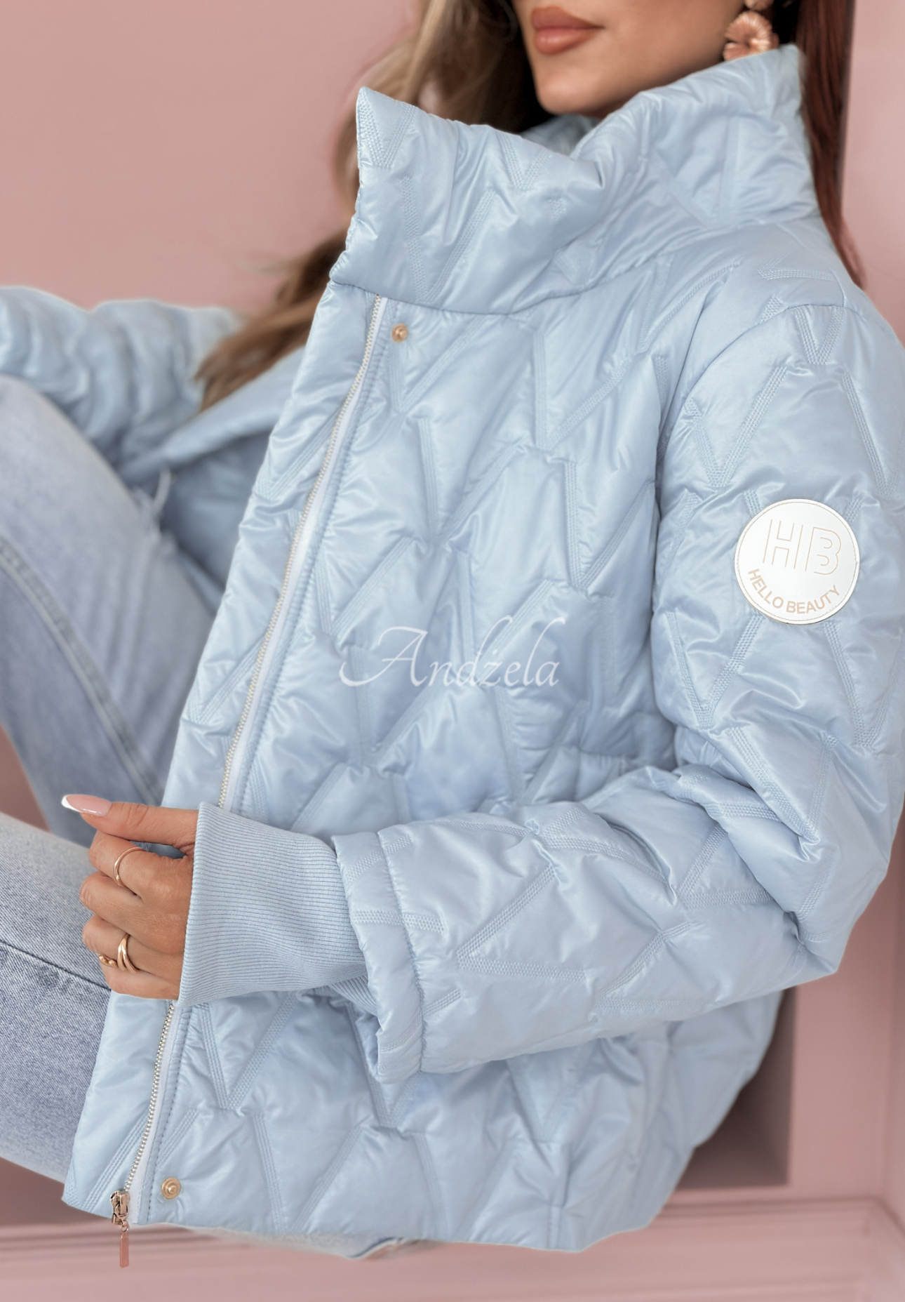 Touch Of Spring short quilted jacket blue