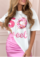 T-Shirt z nadrukiem So Sweet Ecru