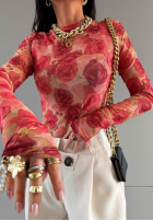 Bluse w kwiaty La Milla Pink Dream Orange