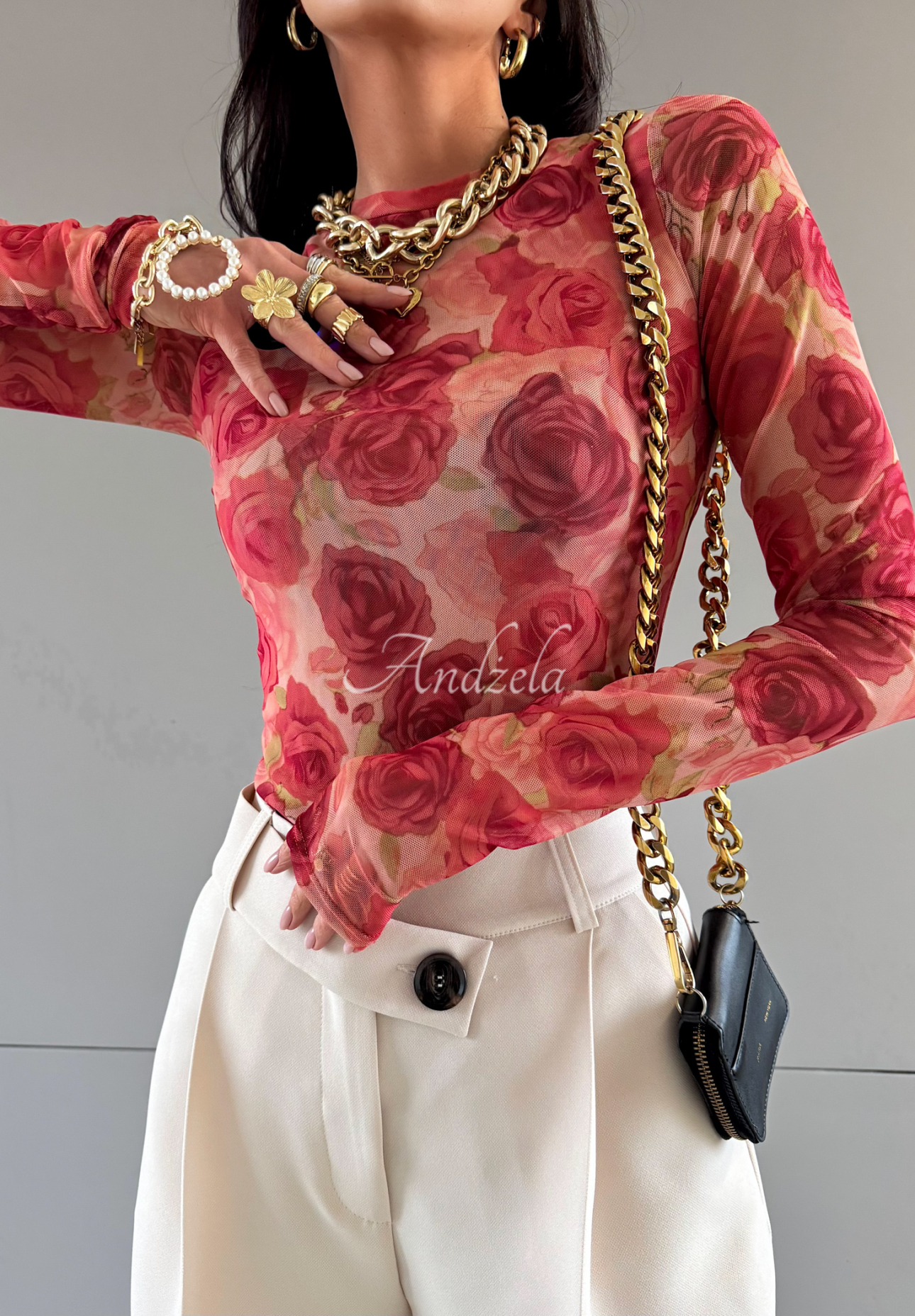 Oberteil mit Blumenmuster La Milla Pink Dream Orange