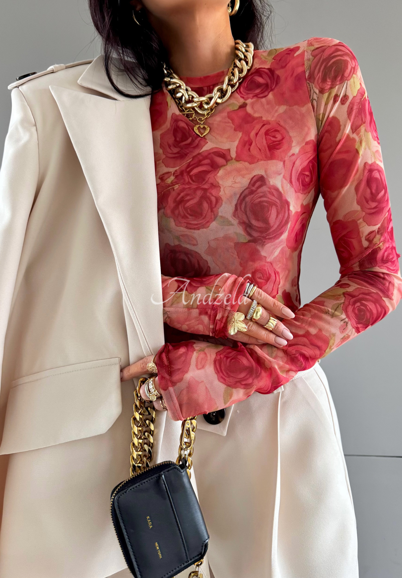Oberteil mit Blumenmuster La Milla Pink Dream Orange