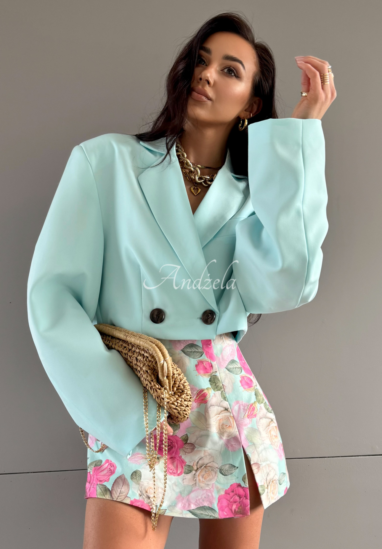 Kurzer Blazer La Milla Chic Charisma Himmelblau